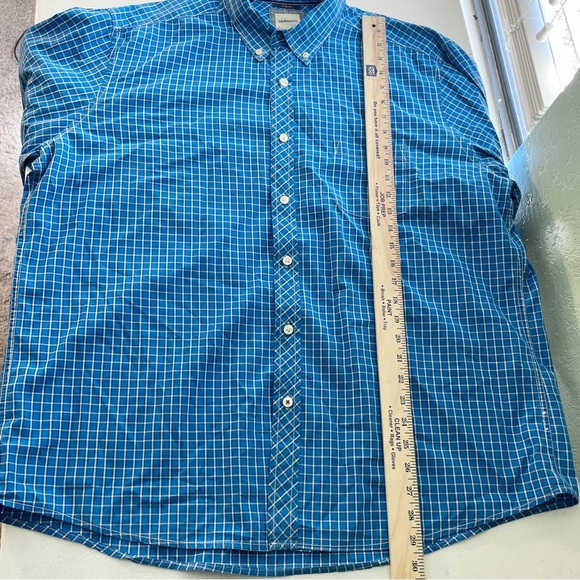 G.H. Bass & Co. Blue & White Plaid Slim Fit Button Up Dress Shirt Men’s Size XL - Picture 9 of 10